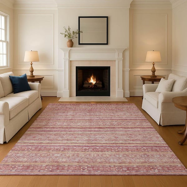 Mayfield Premium Machine Washable Abstract AMF1653 Paprika 5 ft. x 7 ft. 6 in. Area Rug