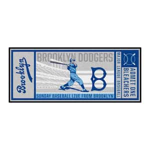 Brooklyn Dodgers Gray 2 ft. 6 in. x 6 ft. Ticket Runner Area Rug