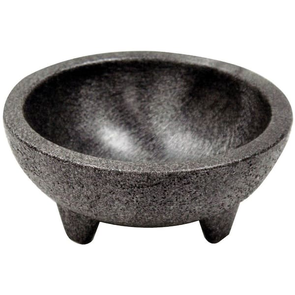 3 in. Black Polypropylene Molcajete Chip Dip Server 4-Pack