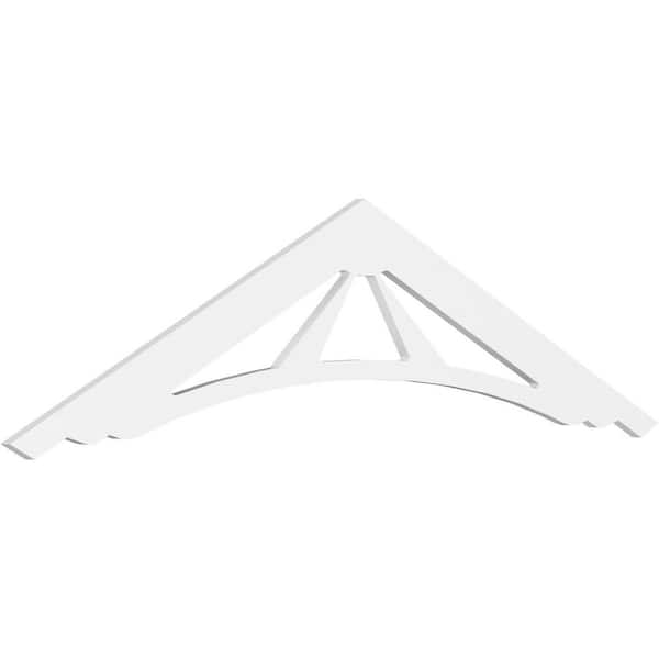 Ekena Millwork 1 in. x 72 in. x 18 in. (6/12) Pitch Stanford Gable Pediment Architectural Grade PVC Moulding