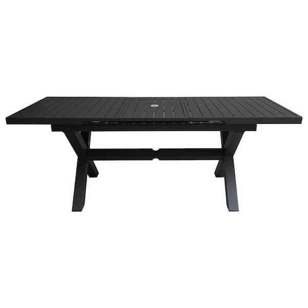 TWT Dark Grey Rectangular Aluminum Outdoor Dining Table