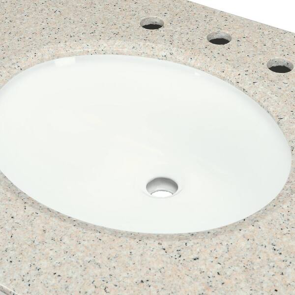 Newport 31 in. W x 21-1/2 in. D Bath Vanity in Pewter with Granite Vanity Top in Grey
