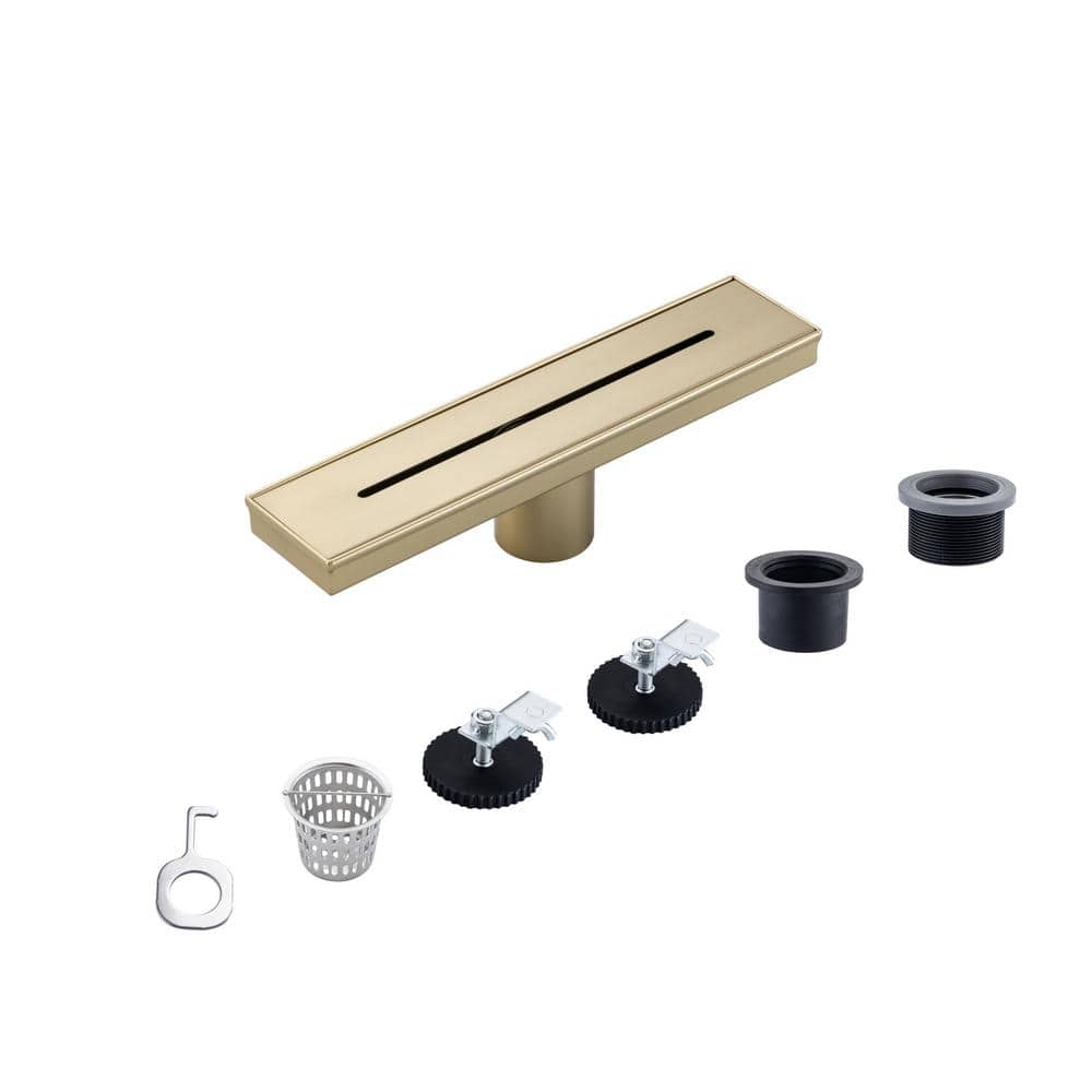 2.75 in. W x 12 in. D Stainless Steel Decorative Drain Cover with Brushed Gold price history on PriceWatchPro