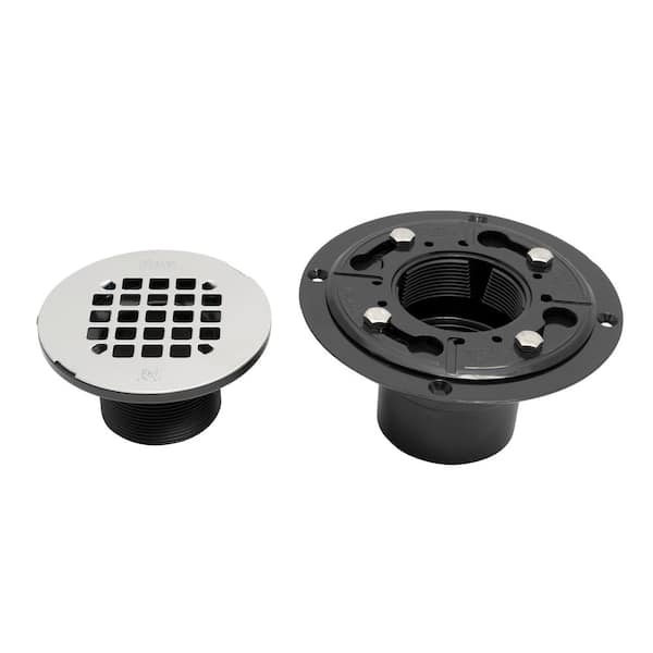 2 in. ABS Solvent Weld Shower Drain with Snap-In Stainless Steel Strainer