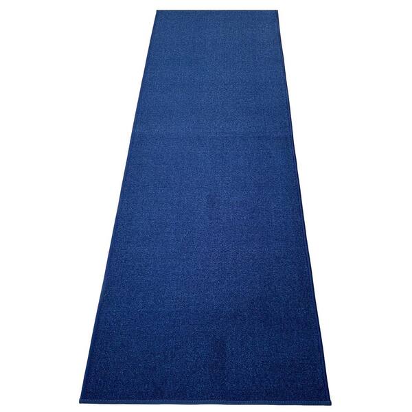 Solid Blue 26 in. W x 37 ft. L Runner Rug/Stair Runner 81.4 sq. ft.