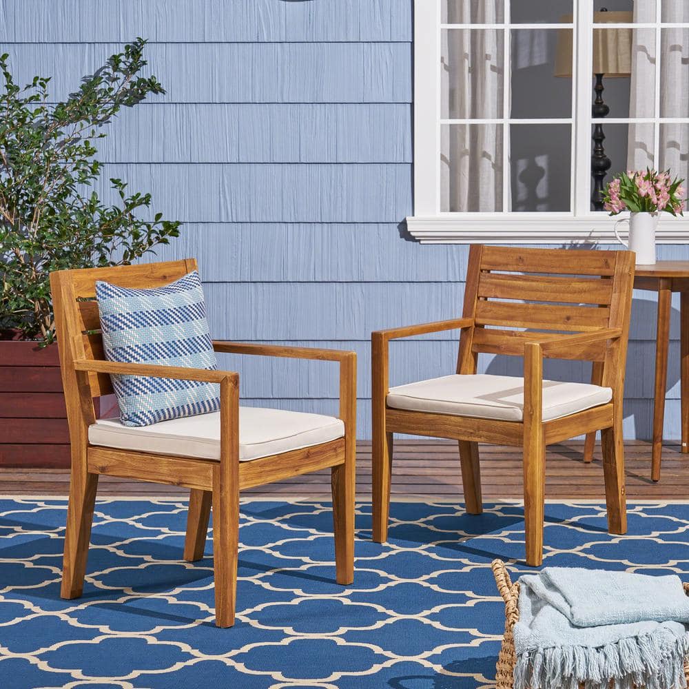 Nestor Sandblast Wood Outdoor Patio Lounge Chair with Beige Cushions (2-Pack) price history on PriceWatchPro