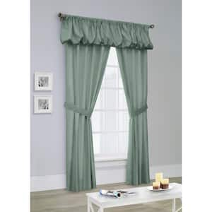 Prescott Sage Polyester Solid 80 in. W x 63 in. L Rod Pocket Indoor Room Darkening Curtain (5-Piece Set)