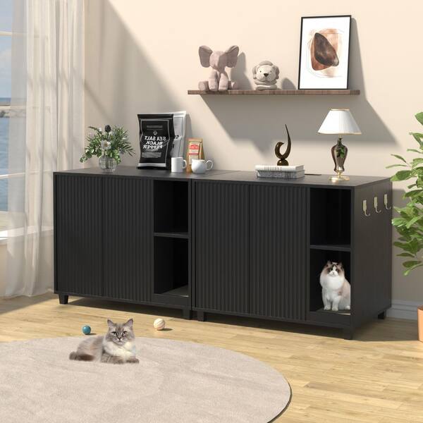VEIKOUS Litter Box Enclosure, Modern Cat Litter Box Enclosure