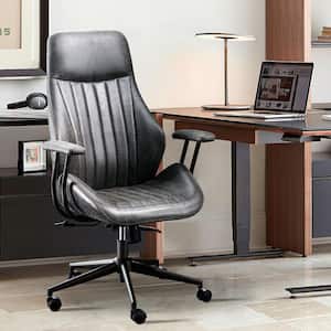 OL Dark Gray Suede Fabric Ergonomic Swivel Office Chair Task Chair with Recliner High Back Lumbar Support