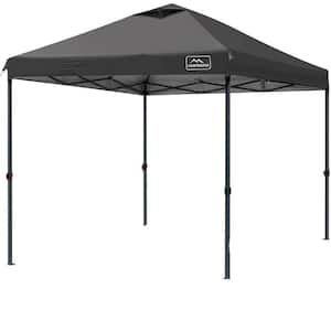 9.5 ft. x 9.5 ft. Black Pop up Canopy Tent Instant Portable Canopy with 3 adjustable Heights Bonus 8 Stakes and 4 Ropes