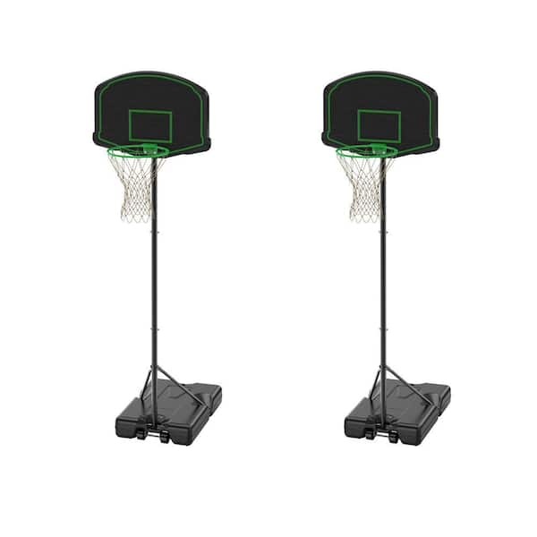 Portable Basketball Hoop Basketball Goal System 60 in. to 78 in. Height Adjustable, Fillable Base with Wheels (2-Pack)