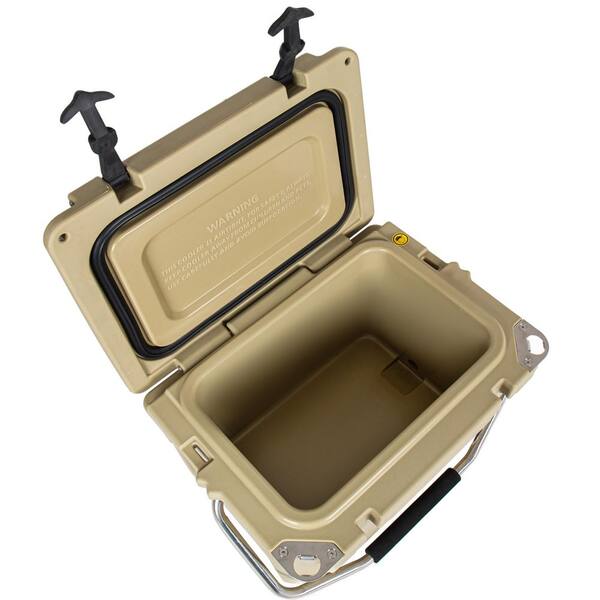 Sudzendf Khaki 20 qt. Portable Cooler, Ultra-Tough Hard Shell Ice