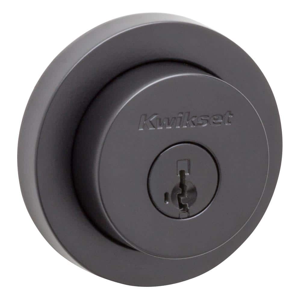 158 Series Matte Black Single Cylinder Round Deadbolt Featuring SmartKey