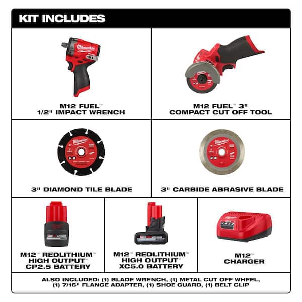 bibiy ⭐︎ Milwaukee M12 FUEL 12V Li-Ion Brushless Cordless Stubby 1/2 in