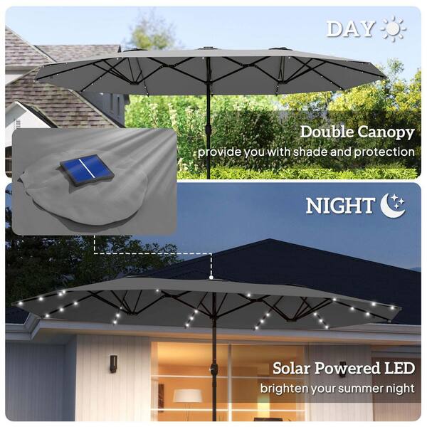 14.4 ft. Steel Double-Sided Parasol Patio Umbrella Market
