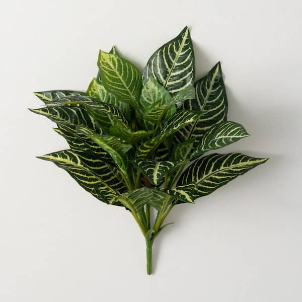SULLIVANS 15.5 in. Artificial Green Zebra Bush