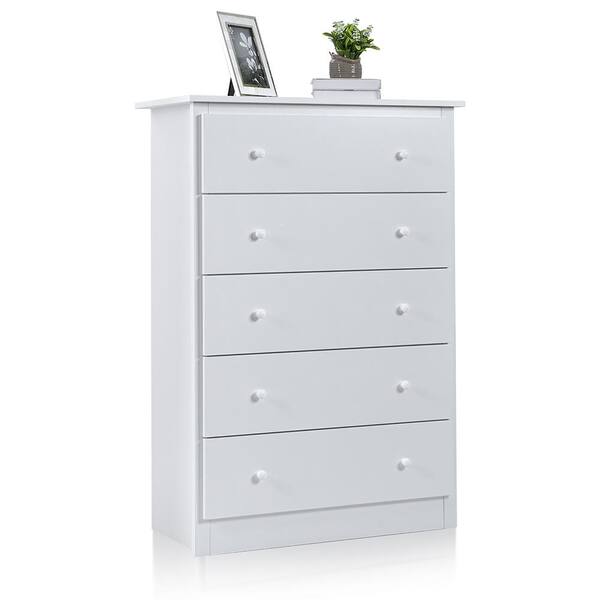 12in. Deep Woodcrest White Premier Organizer - 5 Drawers with