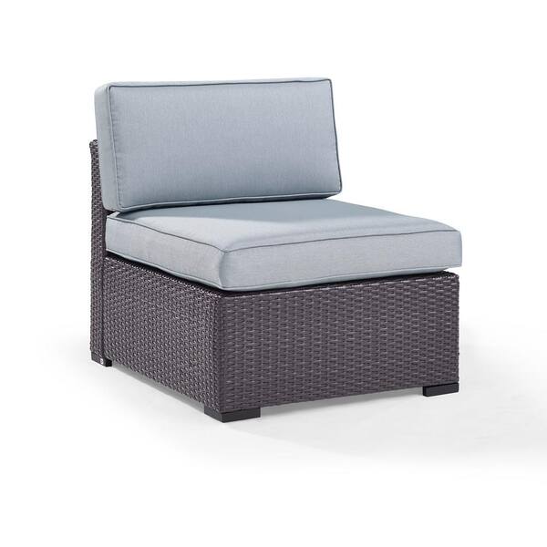 Crosley Biscayne Wicker Outdoor Patio Armless Lounge Chair With Mist Cushions Ko70125br Mi The Home Depot Crosley Biscayne Wicker Outdoor Patio, Biscayne Outdoor Furniture