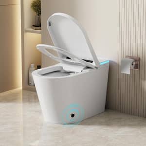 Elongated Smart Bidet Toilet 1.28 GPF in White With Auto Open/Close, Sensor Flush, Heated, Light, Tankless, No Nozzle