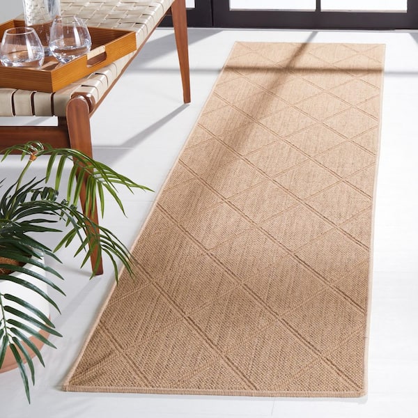 Palm Beach 2 ft. x 10 ft. Seagrass Diamond Knit Runner Rug