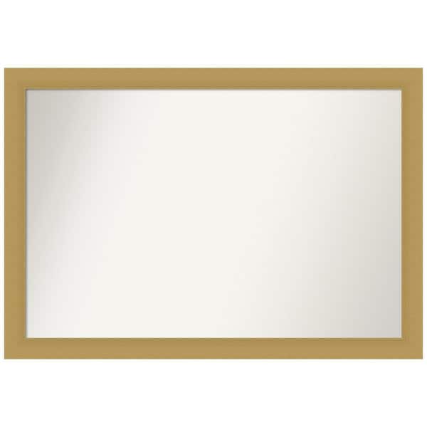 Amanti Art Grace Brushed Gold 39.5 in. W x 27.5 in. H Rectangle Non-Beveled Framed Wall Mirror in Gold