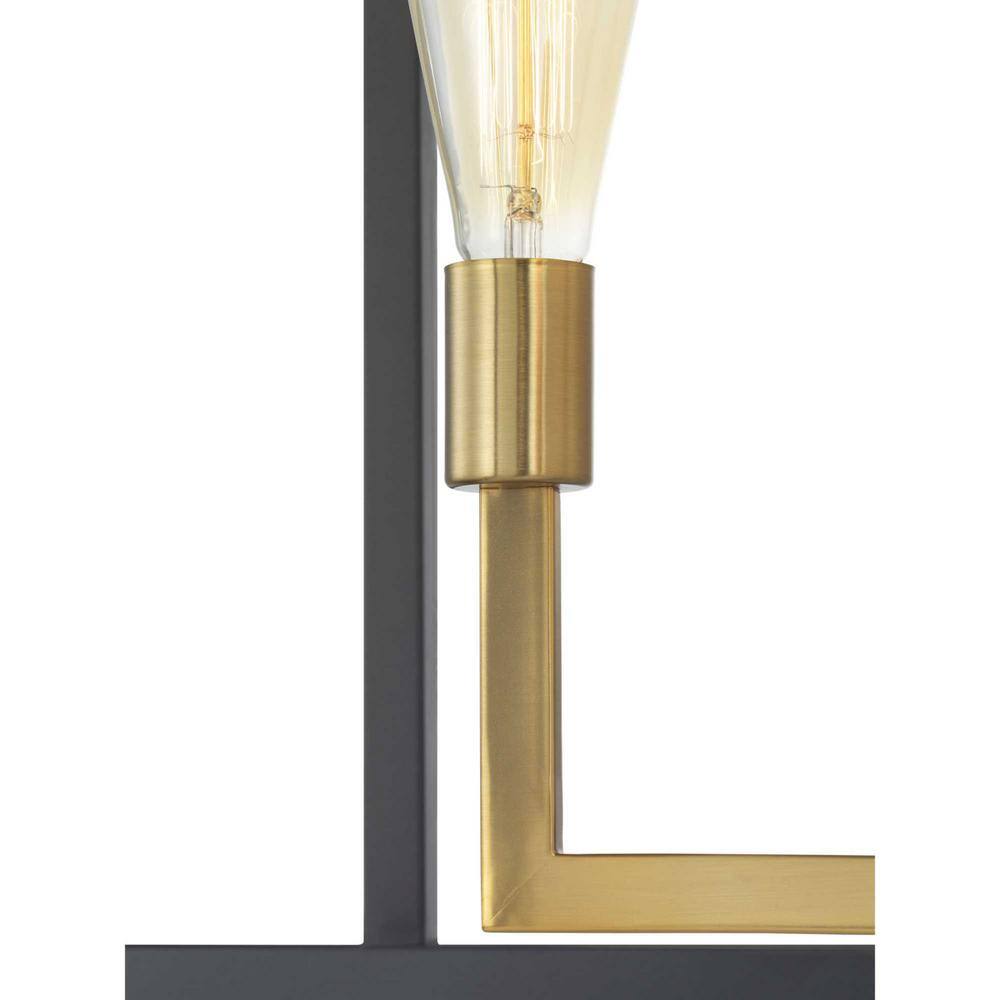 Blakely Graphite and Brass 4-Light Geometric Pendant