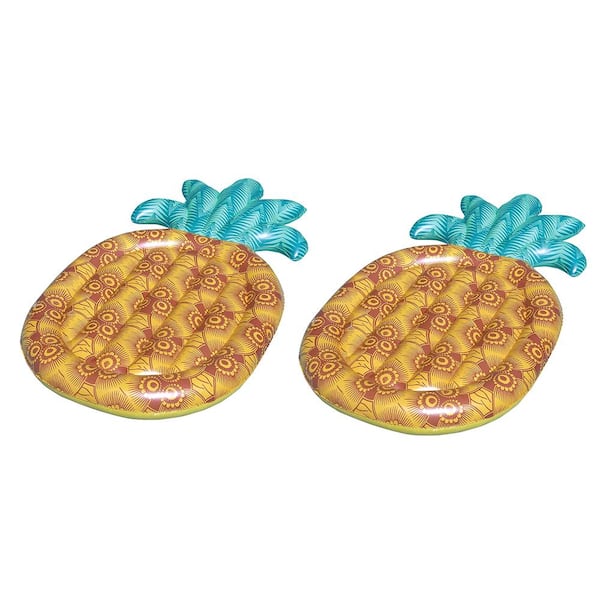 Swimline Vinyl Giant Inflatable Tropical Pineapple Print Float Pool (2-Pack)