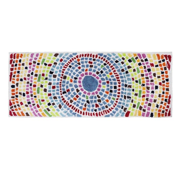 Better Trends Picasso Mosaic Bath Rug 20 in. x 60 in. Color Multi