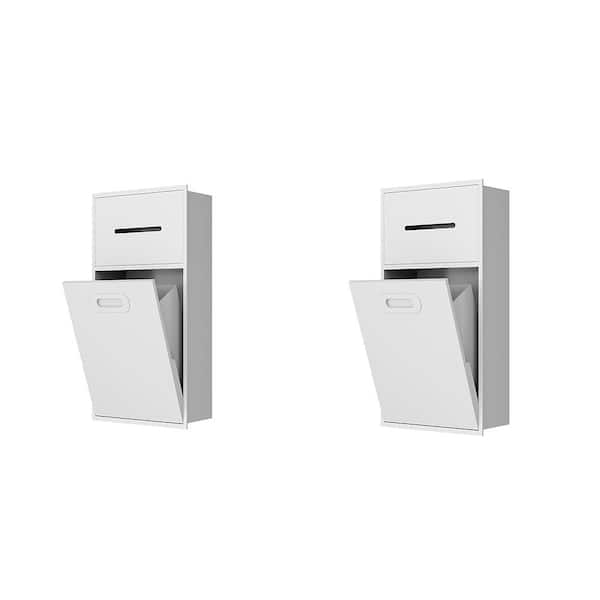 12 in. W x 20 in. H x 5.5 in. D. Garbage Can Built-In Shower Niche for Kitchen Living Room Bedroom White (Pack of 2)