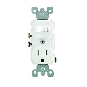 15 Amp Tamper-Resistant Combination Switch and Outlet, White