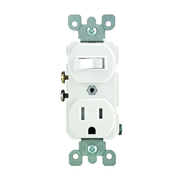 Leviton 15 Amp Tamper-Resistant Combination Switch and Outlet, White