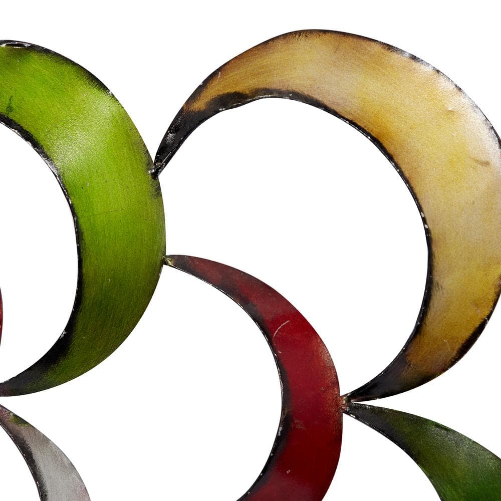 Multicolored Abstract Pinwheel Metal Wall Sculpture