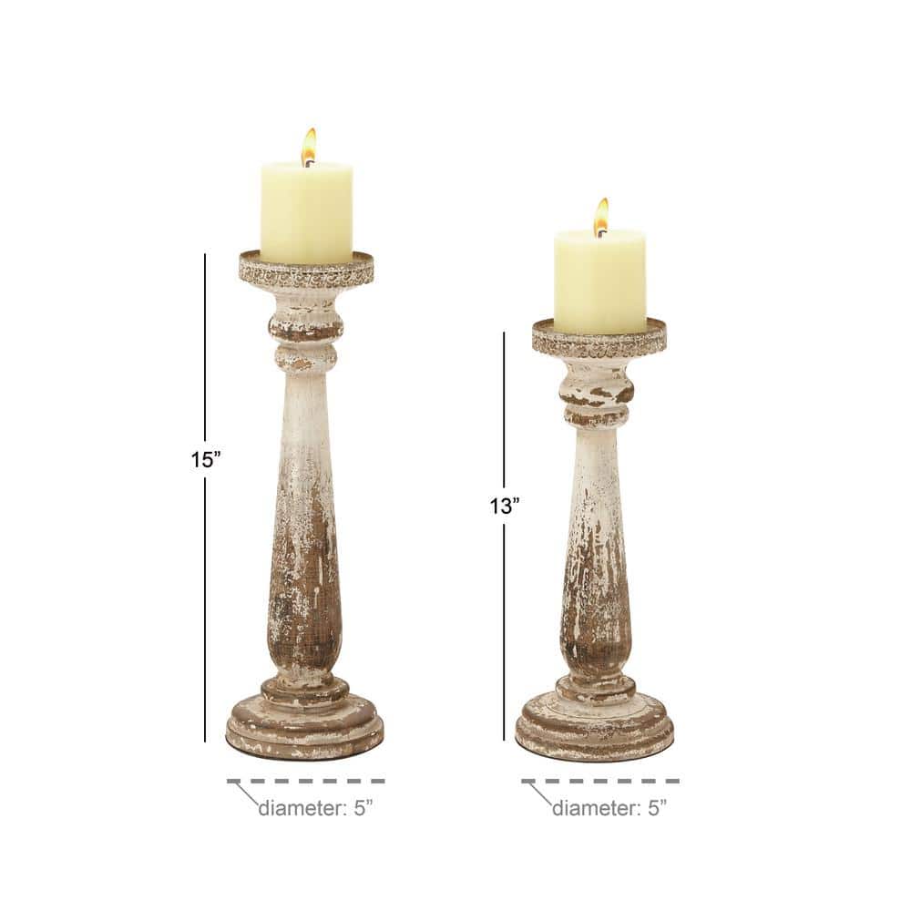 Winter Elegance Wood Candle Lantern Set, Rustic Brown, 17"