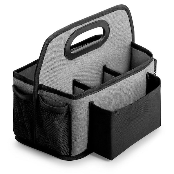 Metal Paper Plate Organizer with 4 Compartments Utensil Holder Caddy for Countertop Buffet Party Storage