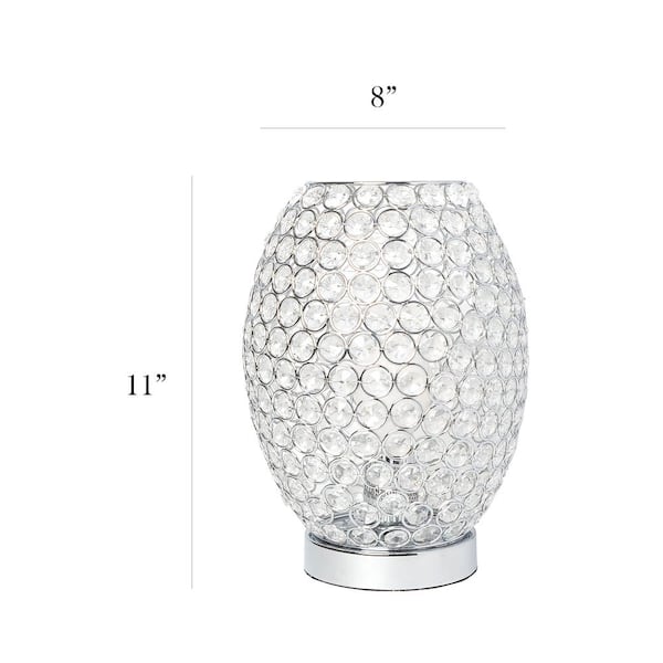 Elegant Designs 11 In Chrome Elipse Crystal Decorative Curved Accent Uplight Table Lamp Lt1064 Chr The Home Depot Elegant Designs 11 In Chrome Elipse, Uplight Accent Lamp Home Depot
