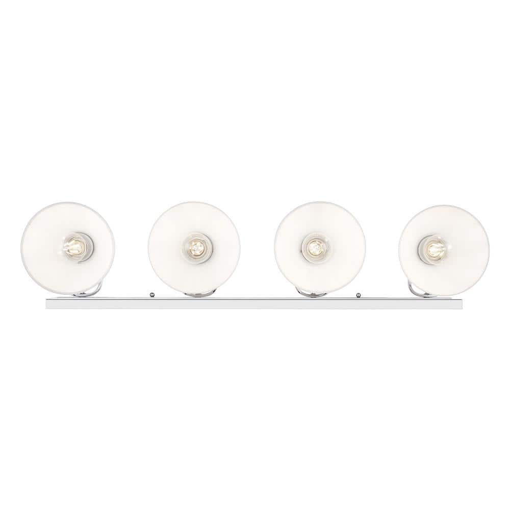 Hines 8.25 in. 4-Light Silver Vanity Light with Opal Glass price history on PriceWatchPro
