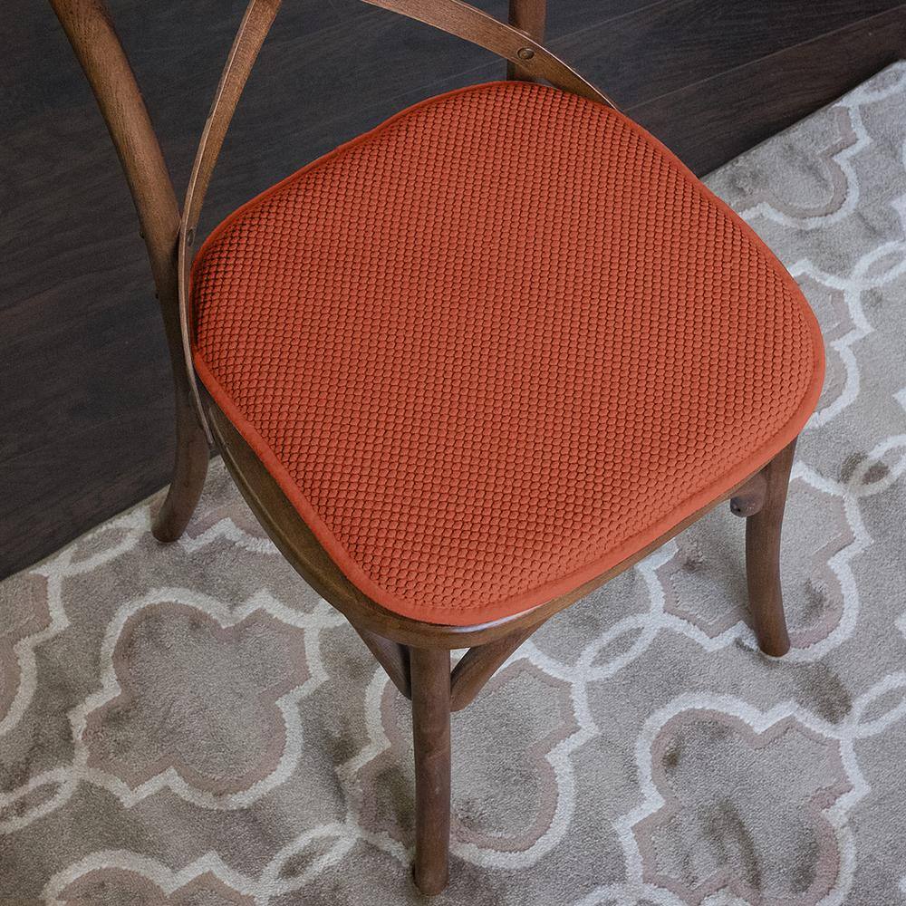 Rust Honeycomb Pattern Memory Foam Chair Cushion Set