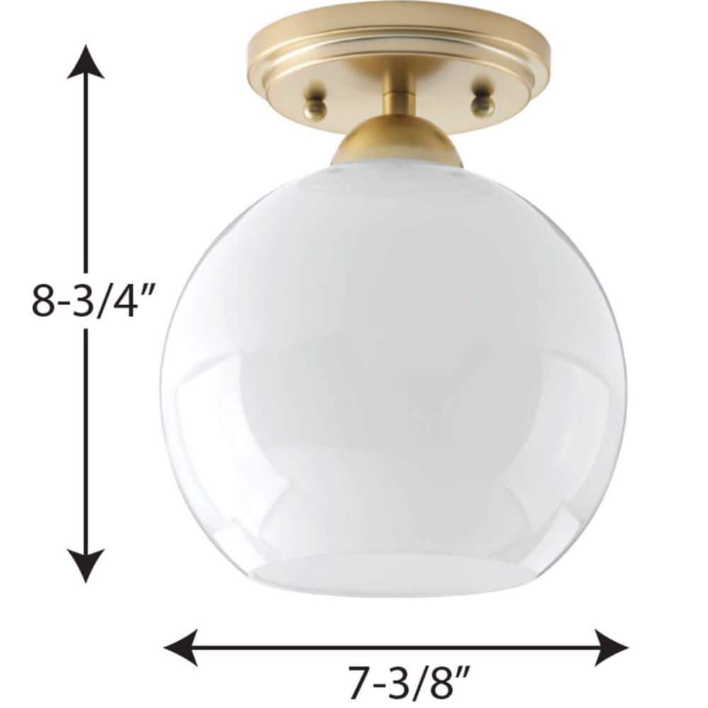 Vintage Gold and Glass Globe Flush Mount Light