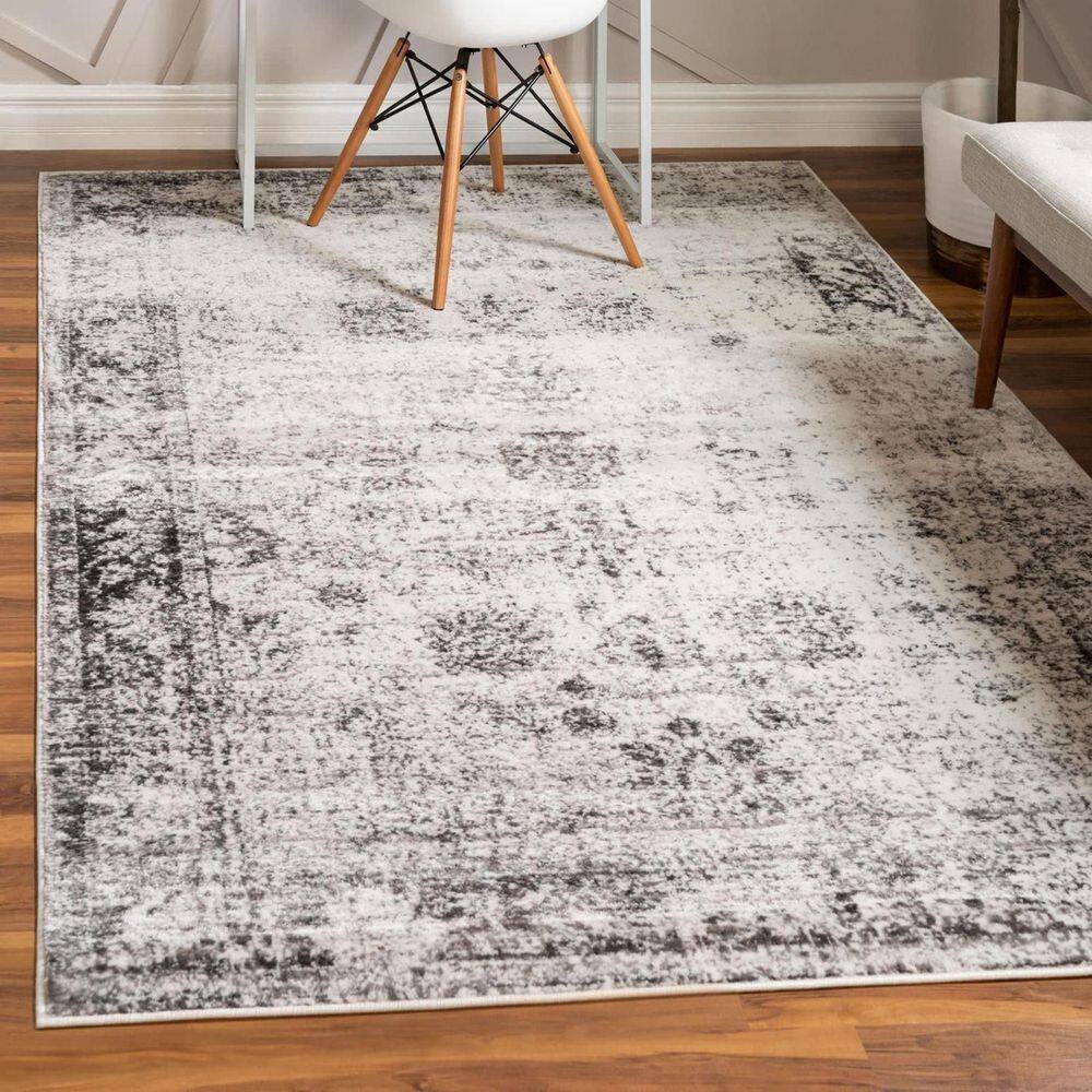 Casino Sofia Chic Gray Rectangular Indoor Rug - 8' x 10'