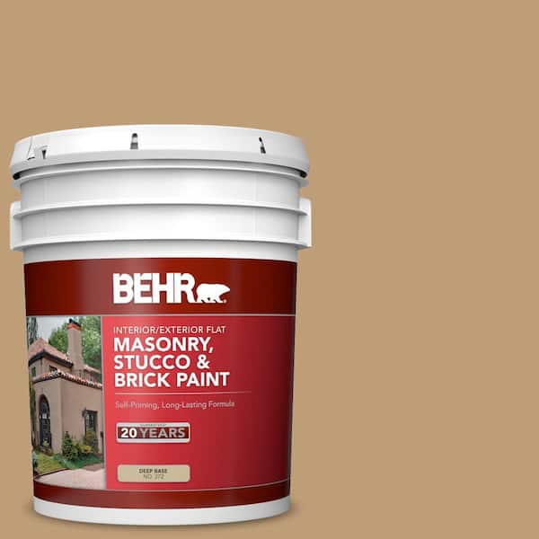 5 gal. #300F-4 Almond Toast Flat Interior/Exterior Masonry, Stucco and Brick Paint