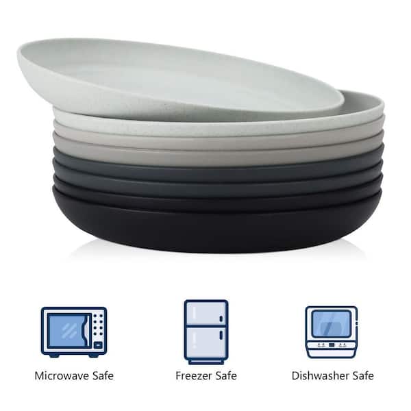 Numhew Stone Grey 9 in. Deep Dinner Plates Set of 8 Alternative
