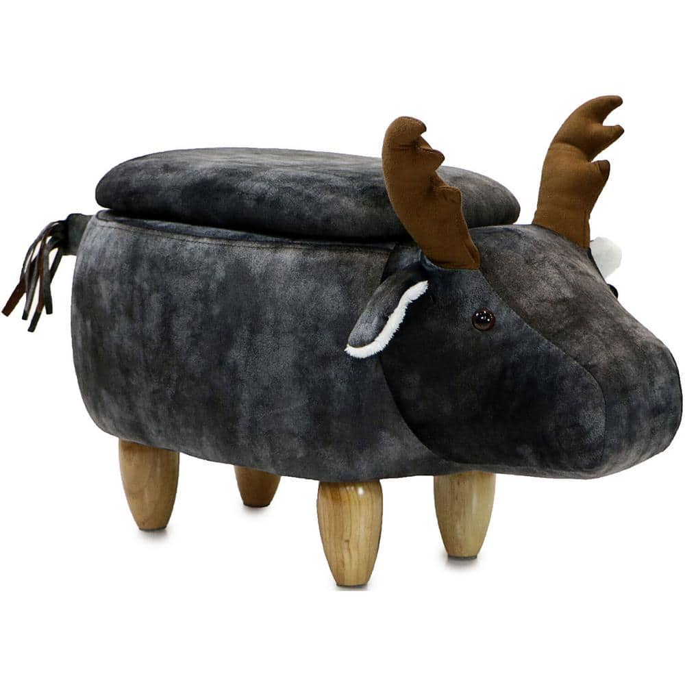 100％品質 Sitters Critter Dark Ottoman Storage Shape Animal Elk Gray 小物