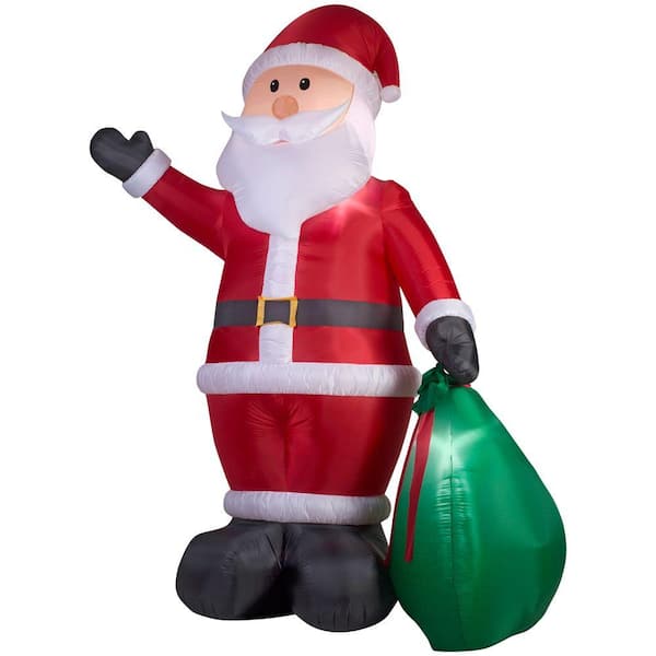 Home Accents Holiday 12 ft. Lighted Inflatable Santa with Gift Sack