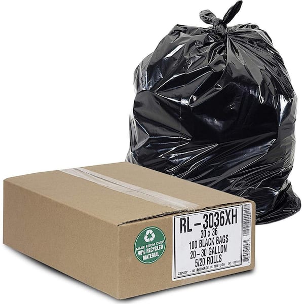 20 Leak-Proof & Durable Ox Plastics Trash Can Liners Bags 39 Gallon Capacity & 1.5mil Thick Extra Heavy Duty Strength House & Commercial Use Bags Black Large Garbage 