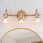 LNC Robb Modern 3-Light Gold Bathroom Vanity Light Interior Powder