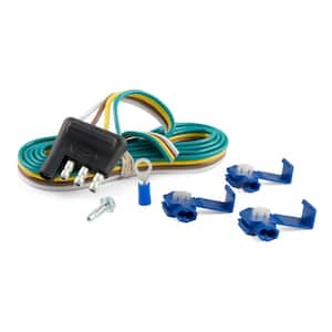 4-Way Flat Connector Plug with 48" Wires & Hardware (Trailer Side, Packaged)