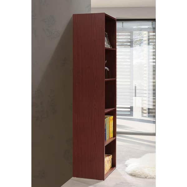 HODEDAH 5-Shelf, 59 in. H Mahogany Bookcase HID25 MAHOGANY - The