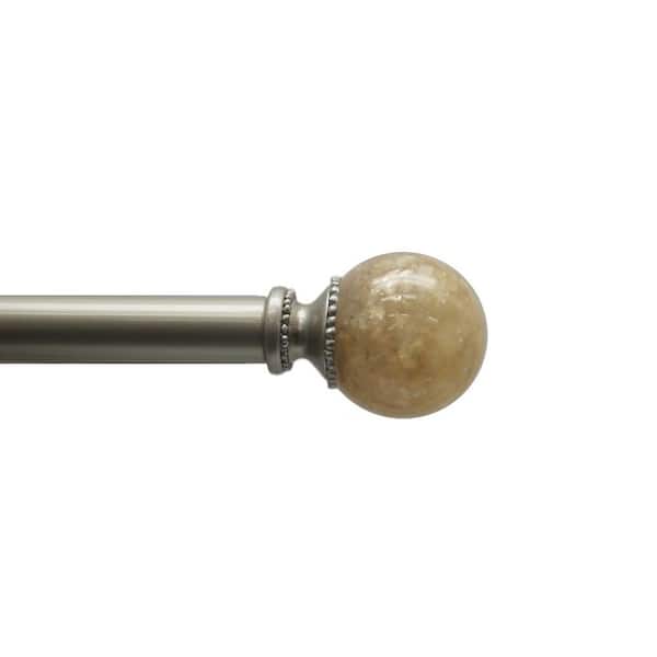 Home Decorators Collection 72 in. - 144 in. Capiz 1 in. Sphere Single Rod Set in Champagne
