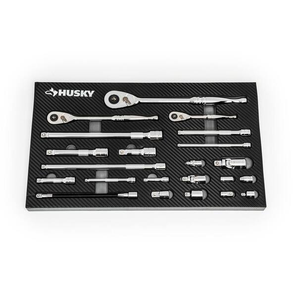 thumbnail image 2 of Husky 290-Piece Mechanics Tool Set – Portable EVA Foam Trays, SAE & Metric, Chrome Finish, H290MTSEVA 2 of 2