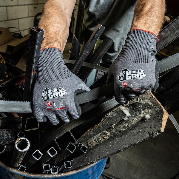GORILLA GRIP Large Precision Grip A5 Cut Resistant Work Gloves
